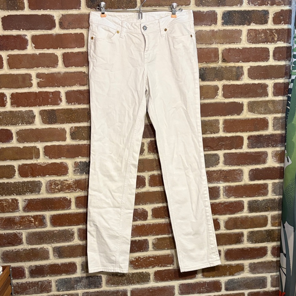 Tory Burch White Cotton Pants Tory Skinny Jean size 28